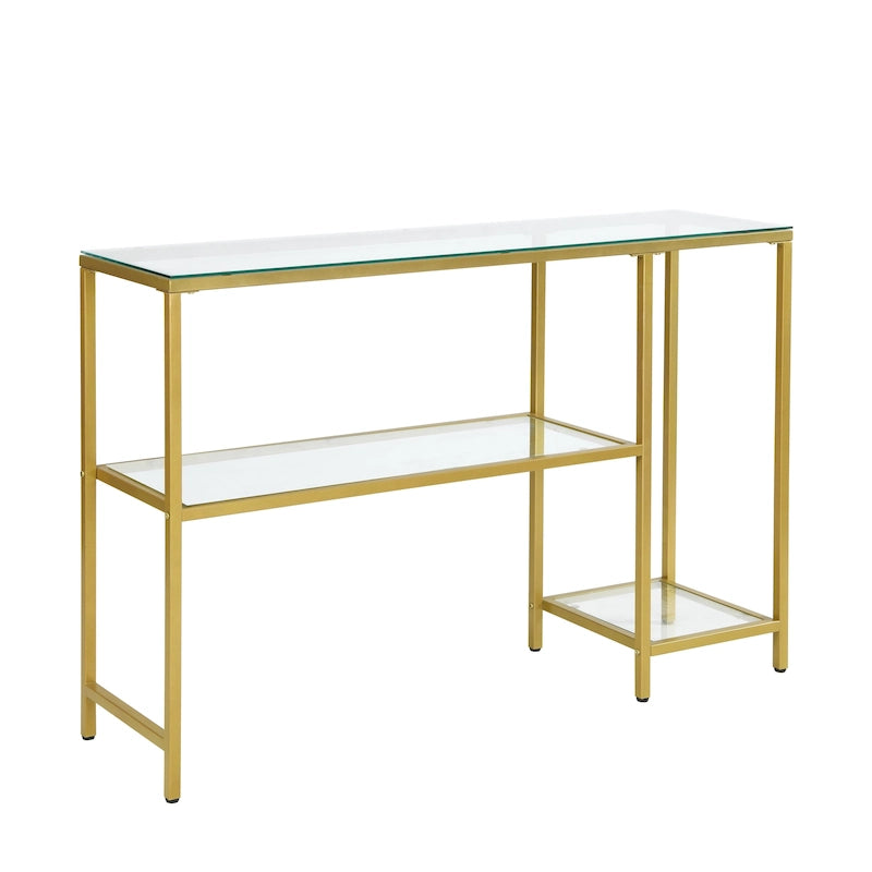 Carolina Living Console Rayna avec étagères - Doré