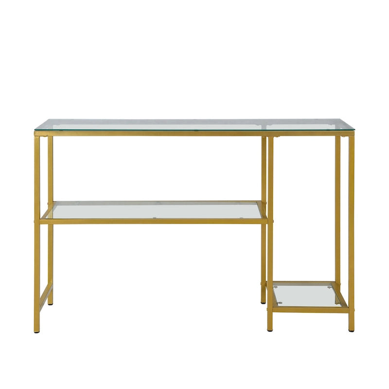 Carolina Living Console Rayna avec étagères - Doré