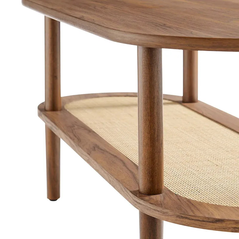 Table Basse en Bois de Noyer Moderne Colusa avec Étagère