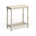 Table d'appoint Quam Farmhouse White de 25 pouces en bois massif à 1 étagère par Furniture of America