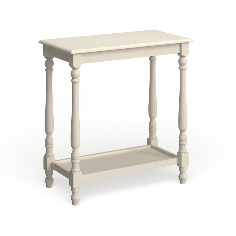 Table d'appoint Quam Farmhouse White de 25 pouces en bois massif à 1 étagère par Furniture of America