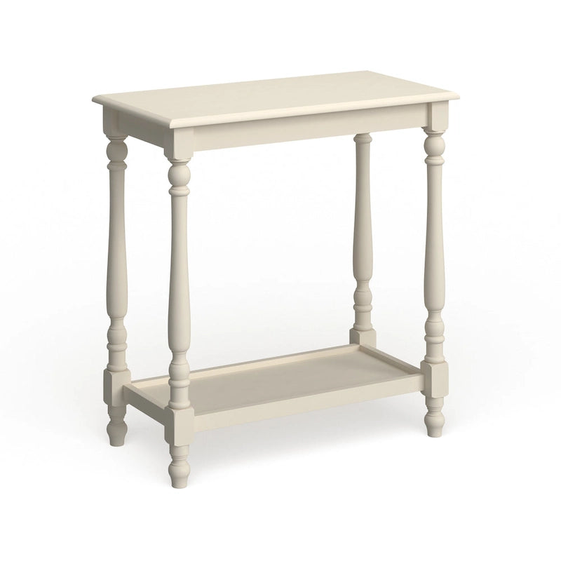 Table d'appoint Quam Farmhouse White de 25 pouces en bois massif à 1 étagère par Furniture of America