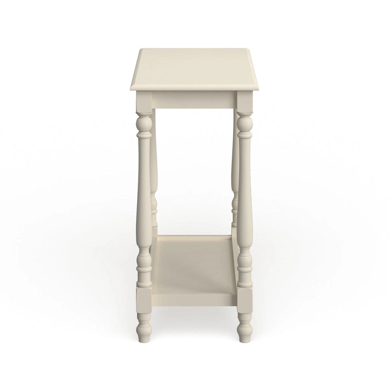 Table d'appoint Quam Farmhouse White de 25 pouces en bois massif à 1 étagère par Furniture of America