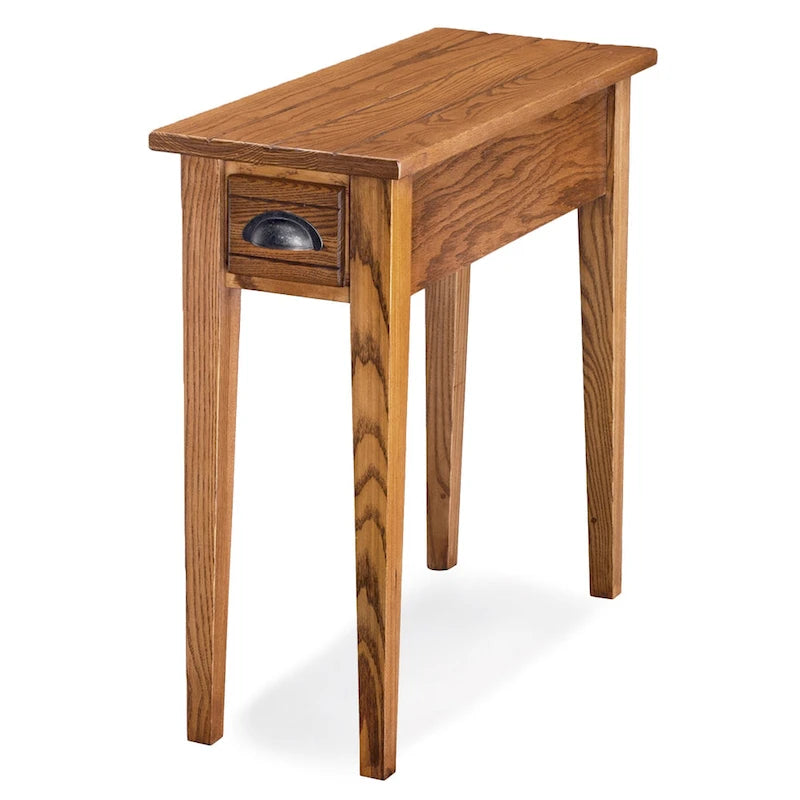 Table d'appoint étroite à un tiroir Leick Home 9010 avec poignée à encoche