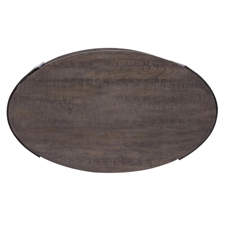Table basse ovale gris gantelet style moderne