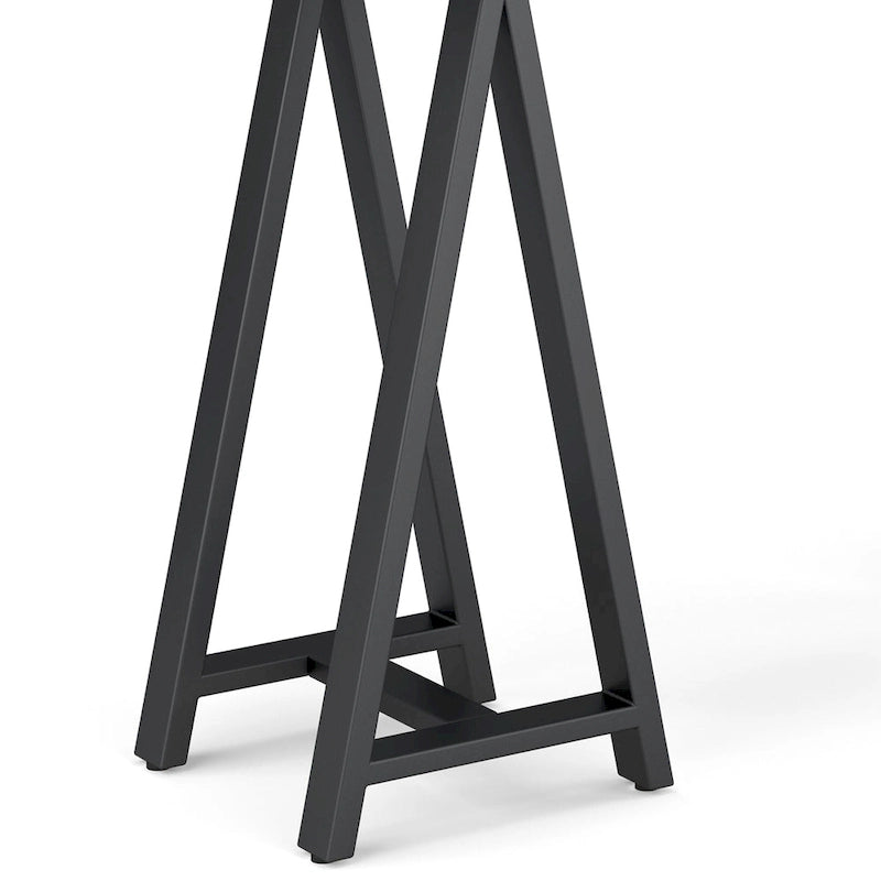 Console table industrielle moderne Hawkins de 50 pouces de large en BOIS MASSIF de noyer et métal, couleur noyer