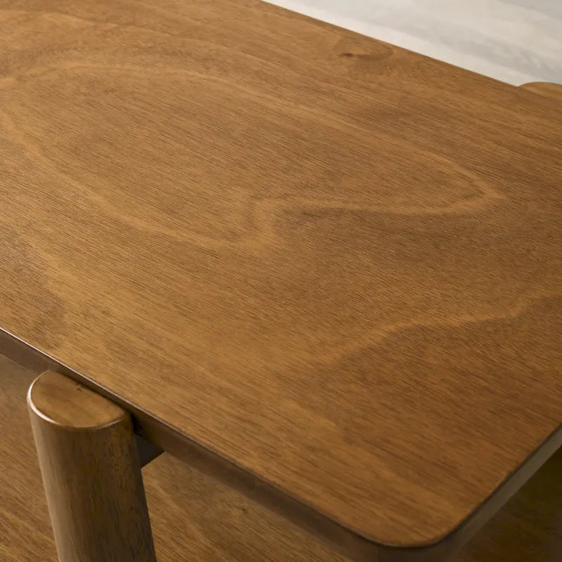 Table d'appoint avec étagère en bois style moderne du milieu du siècle Roundhill Furniture Metz