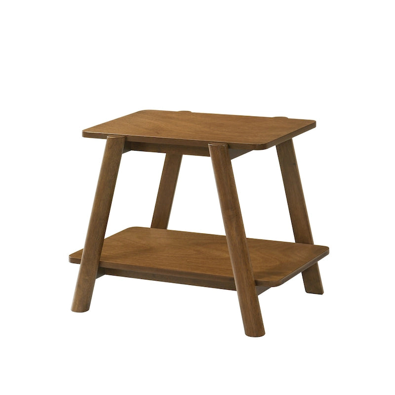 Table d'appoint avec étagère en bois style moderne du milieu du siècle Roundhill Furniture Metz