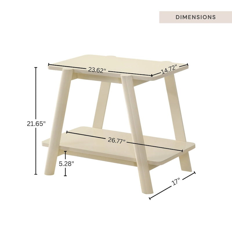 Table d'appoint avec étagère en bois style moderne du milieu du siècle Roundhill Furniture Metz
