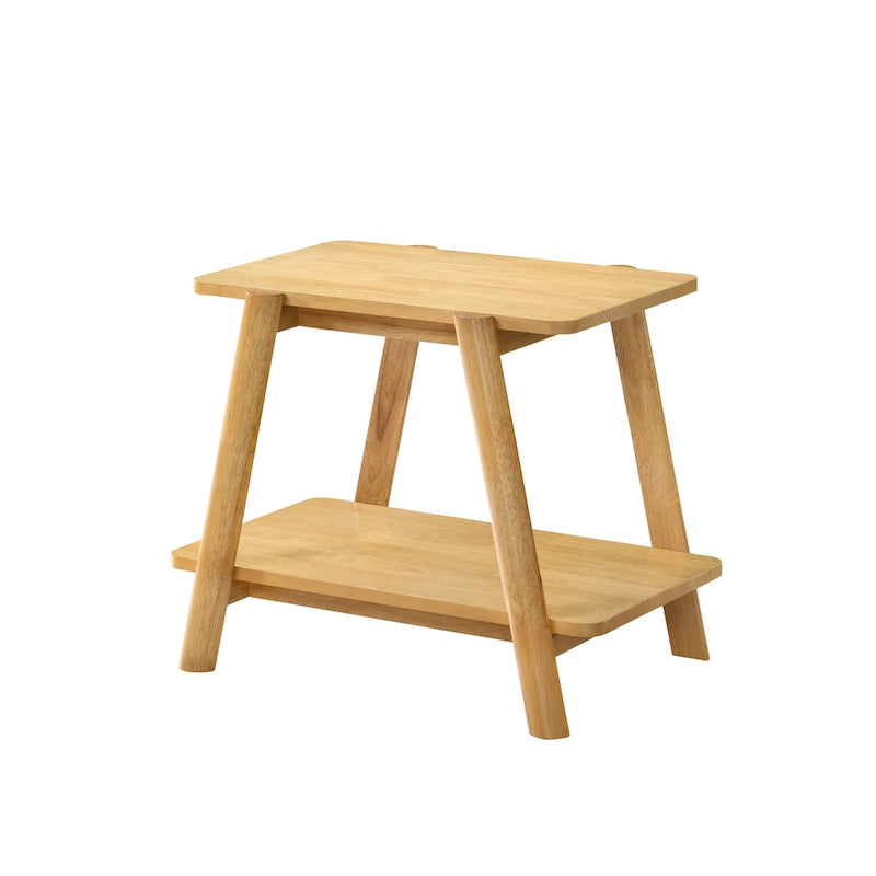 Table d'appoint avec étagère en bois style moderne du milieu du siècle Roundhill Furniture Metz