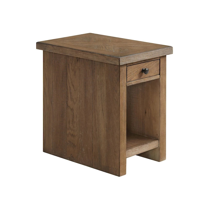 Table d'appoint large avec tiroir Landmark 16, chêne vieilli
