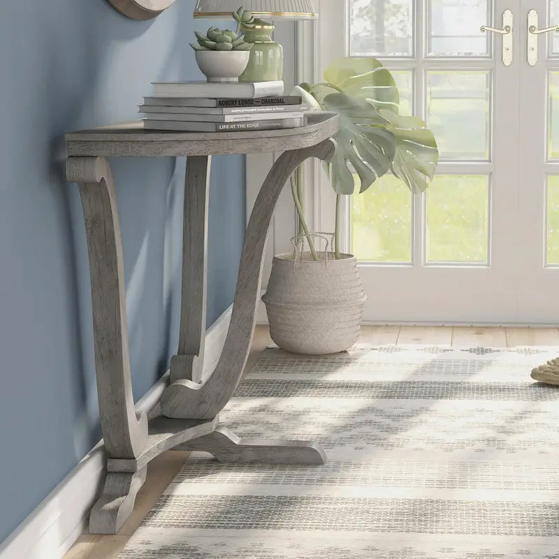 Console d'entrée Denhour DH BASIC style ferme vintage en chêne gris, 48 pouces