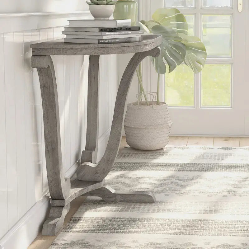 Console d'entrée Denhour DH BASIC style ferme vintage en chêne gris, 48 pouces
