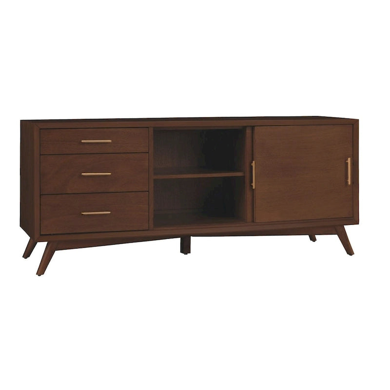 Meuble TV décoratif Alpine Furniture Flynn grand modèle - Noyer - 64x19x27 po (LxPxH)