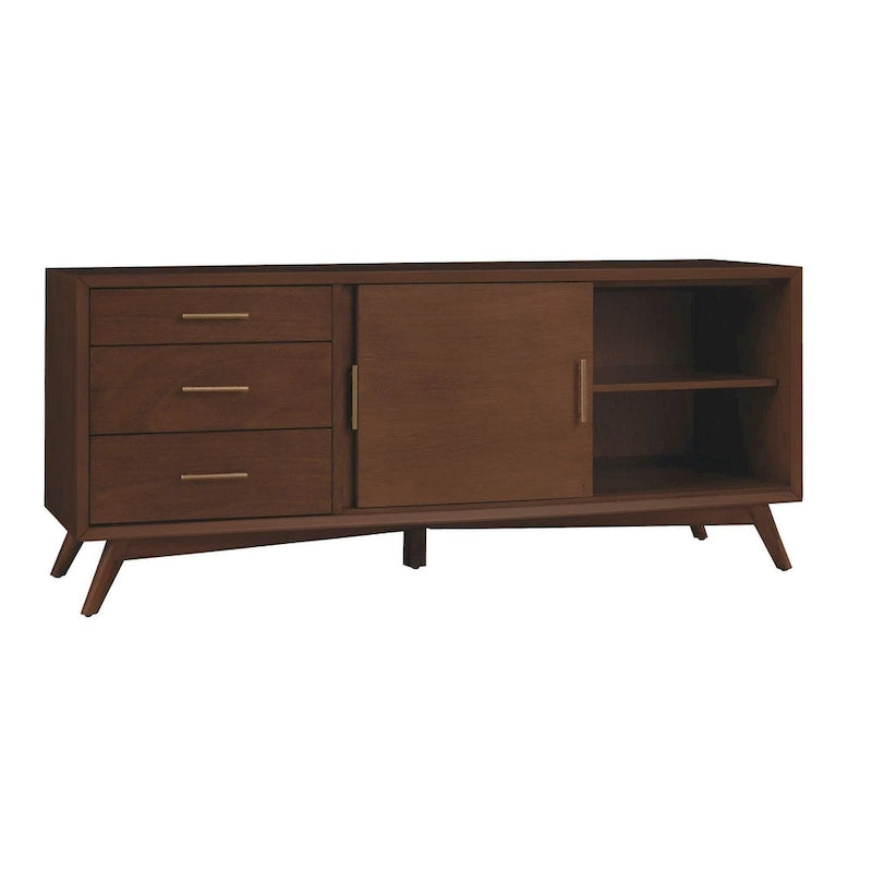 Meuble TV décoratif Alpine Furniture Flynn grand modèle - Noyer - 64x19x27 po (LxPxH)
