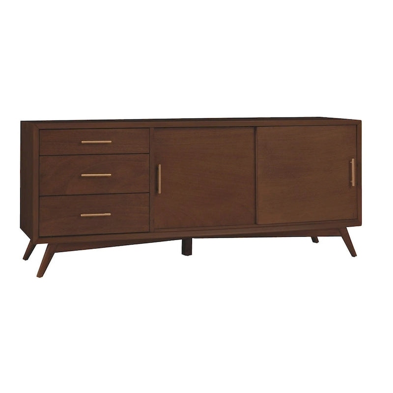 Meuble TV décoratif Alpine Furniture Flynn grand modèle - Noyer - 64x19x27 po (LxPxH)
