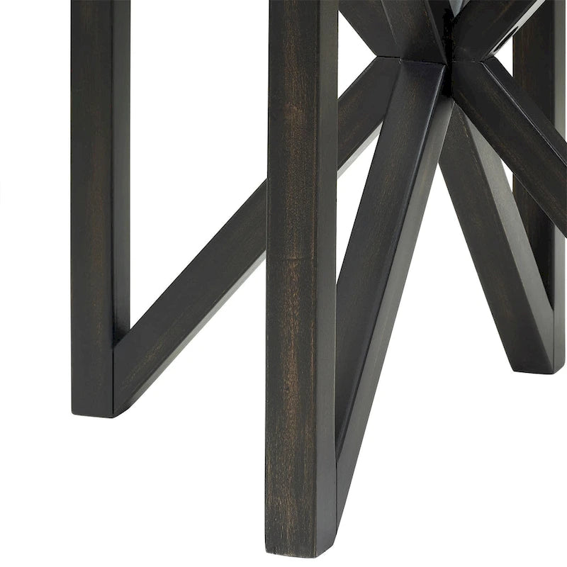 Table basse élégante en verre avec base en bois massif