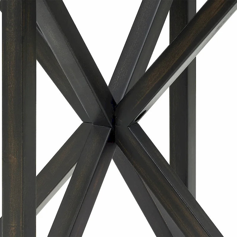 Table basse élégante en verre avec base en bois massif