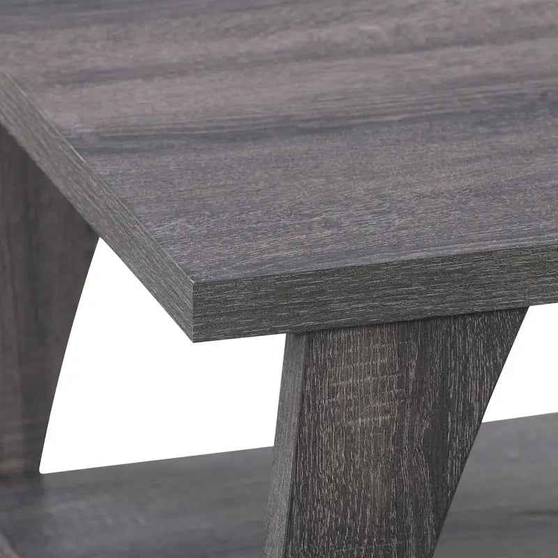 Table basse Hollywood avec étagère, gris foncé