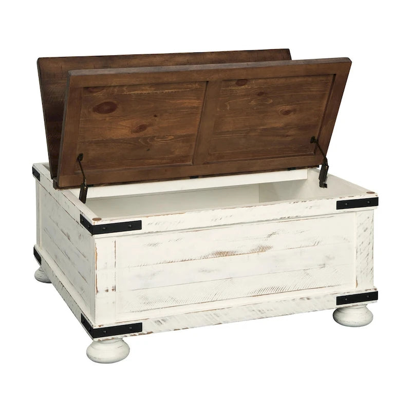 Table basse Wystfield d'Ashley Signature Design, en pin vieilli ivoire et brun