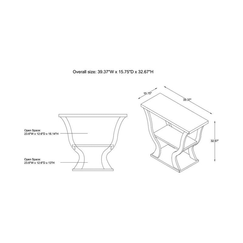 DH Table console avec étagère ouverte Espresso BASIQUE 99 cm par Denhour