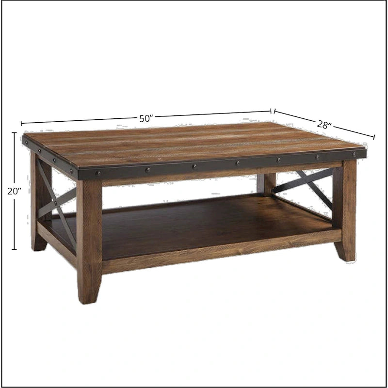 Table basse rustique marron Taos Canyon