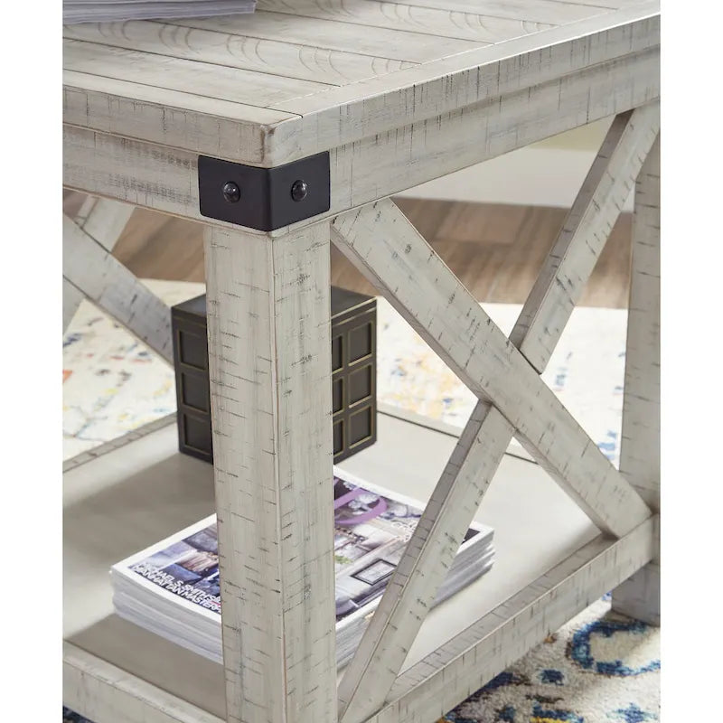 Signature Design by Ashley Table d'appoint rectangulaire Carynhurst – 24 larg. x 26 prof. x 25 haut.