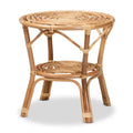Table basse Cariel en rotin naturel marron style bohème moderne
