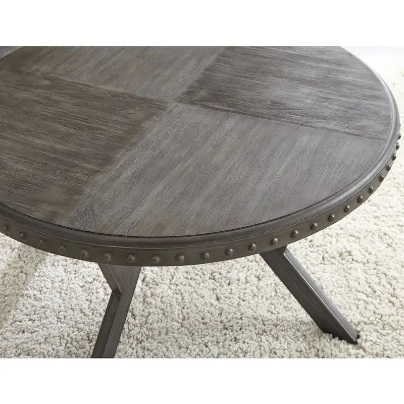 Table basse industrielle en bois gris et métal Avilla Steve Silver