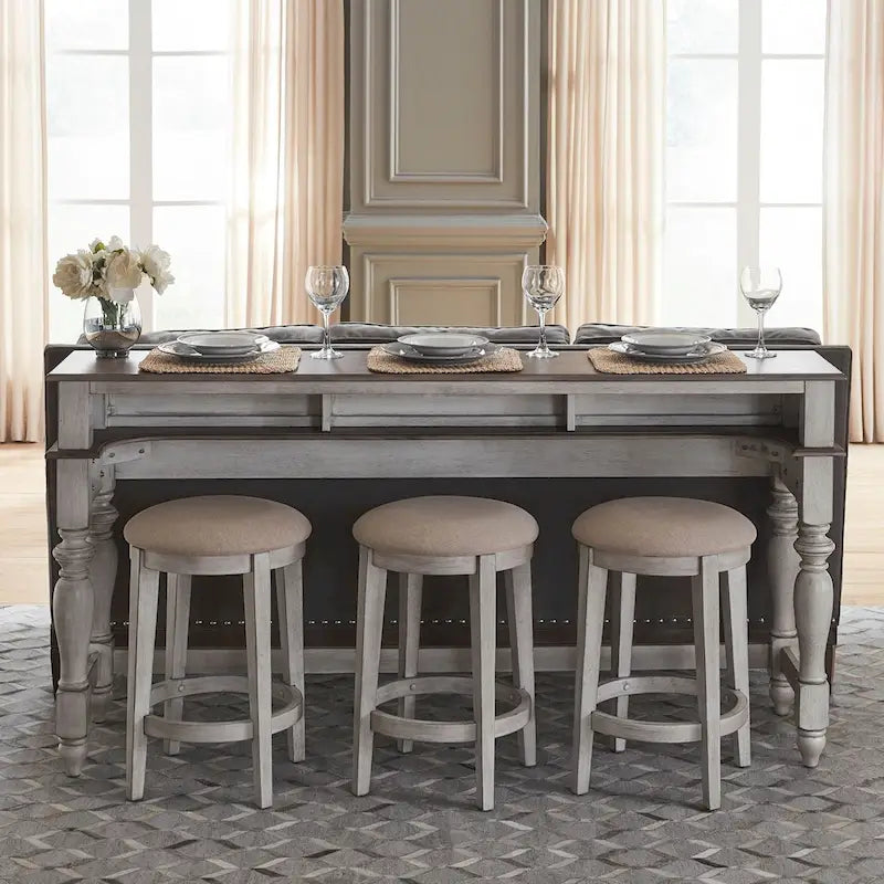 Ensemble de 4 tables consoles Ocean Isle Blanc Antique