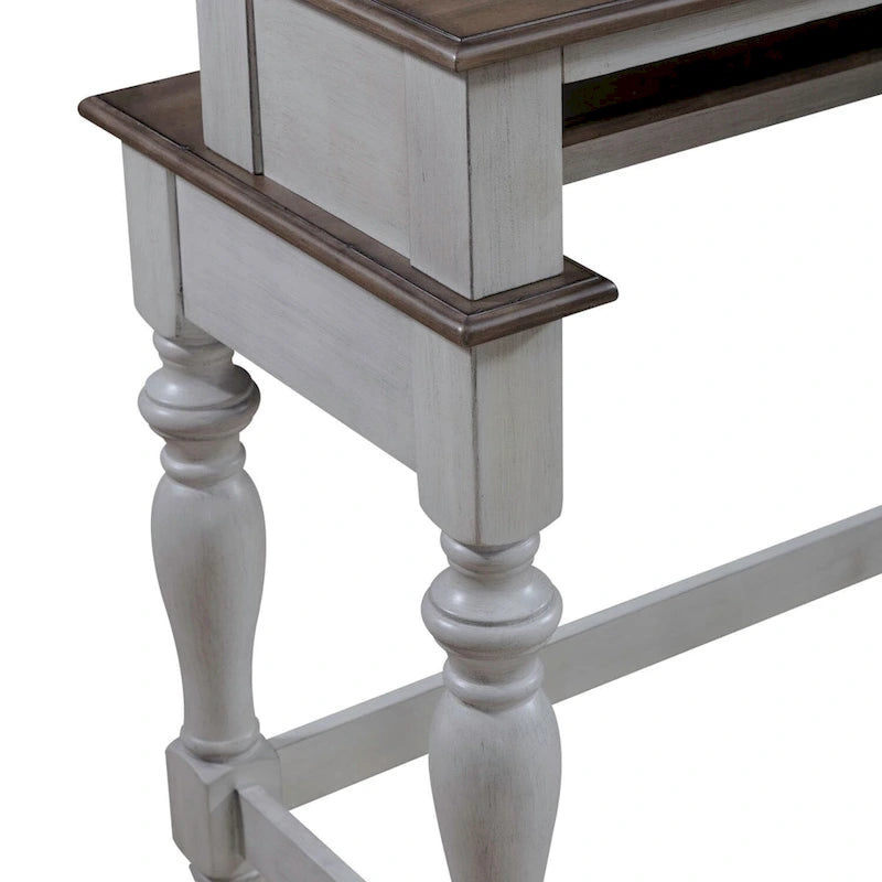 Ensemble de 4 tables consoles Ocean Isle Blanc Antique
