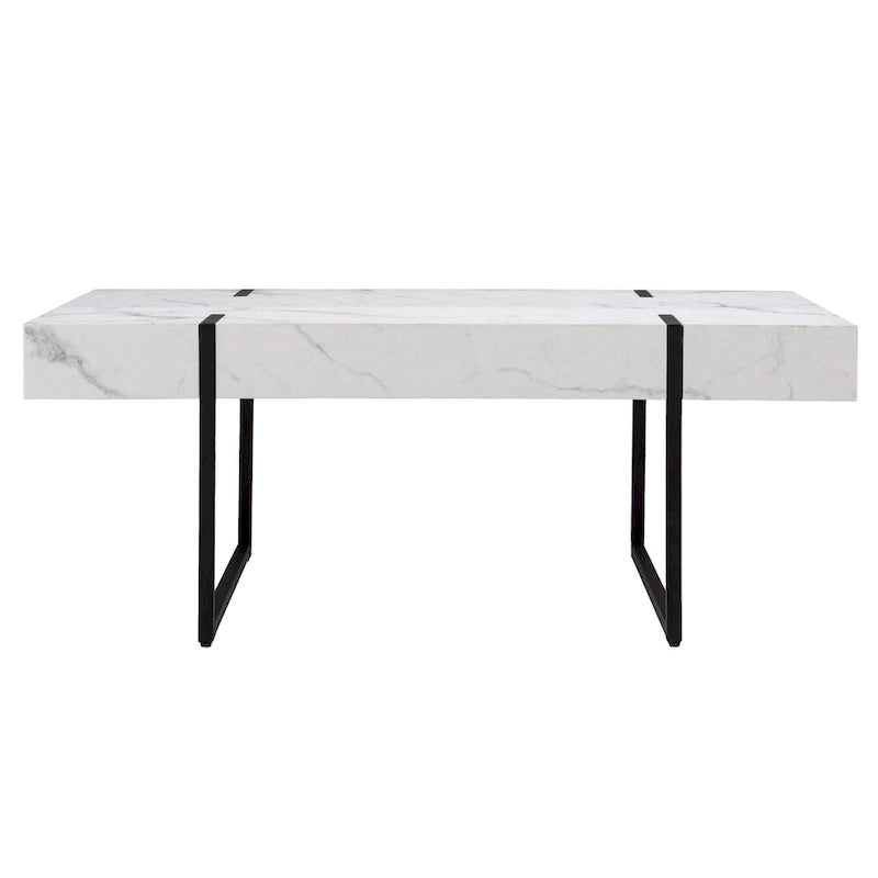 Table basse moderne Kiernan en faux marbre par SEI Furniture
