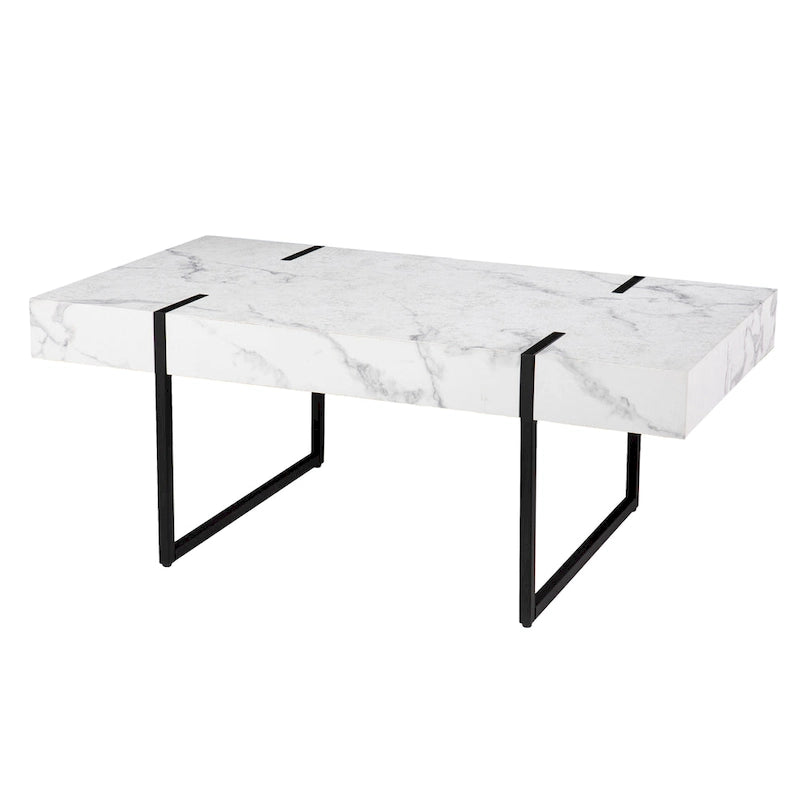 Table basse moderne Kiernan en faux marbre par SEI Furniture