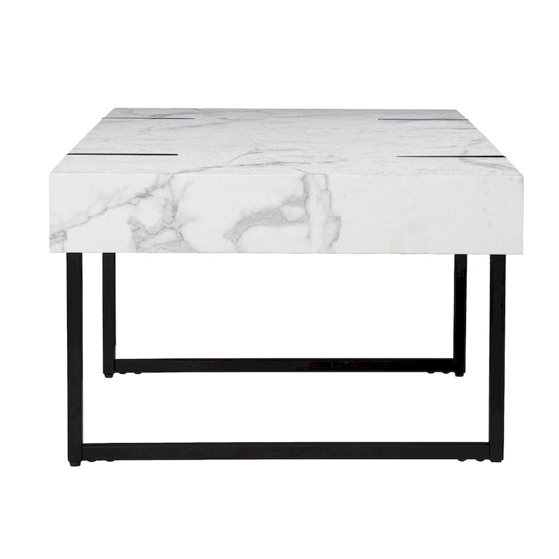 Table basse moderne Kiernan en faux marbre par SEI Furniture