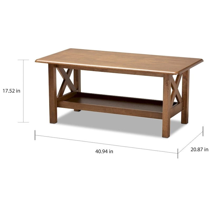Table basse Ruanbay brun noyer Copper Grove