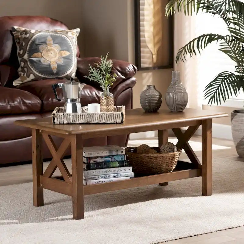 Table basse Ruanbay brun noyer Copper Grove