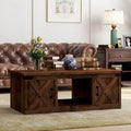 Table basse Bridgevine Home Farmhouse de 48 pouces, aucun assemblage requis, finition whisky vieilli