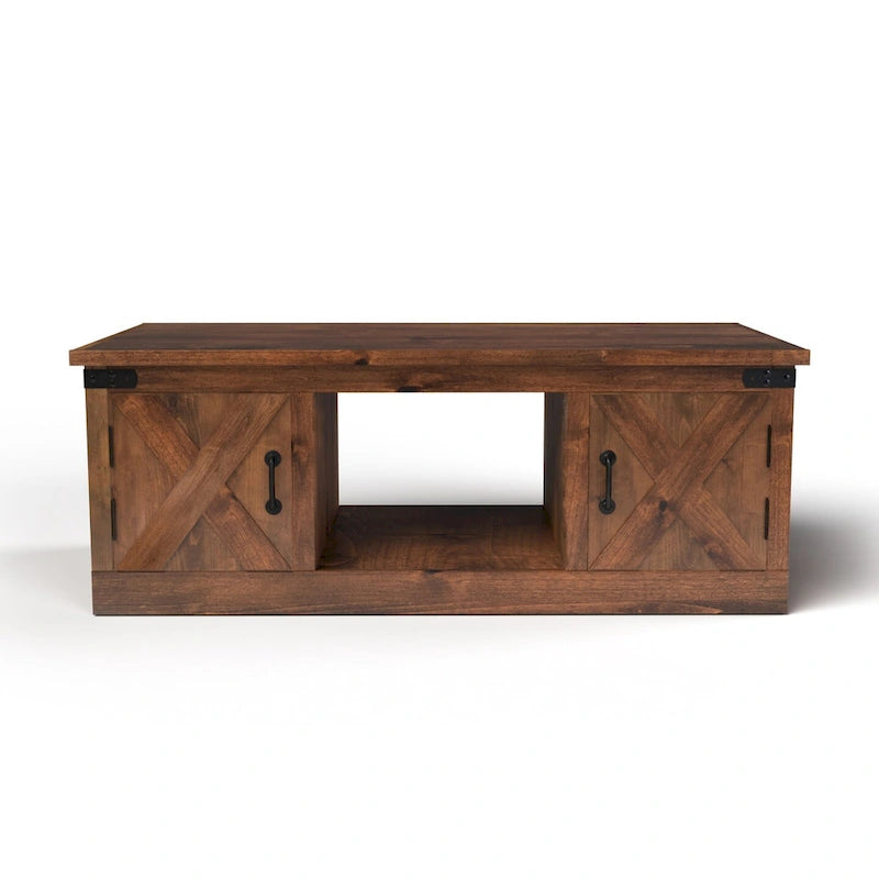 Table basse Bridgevine Home Farmhouse de 48 pouces, aucun assemblage requis, finition whisky vieilli