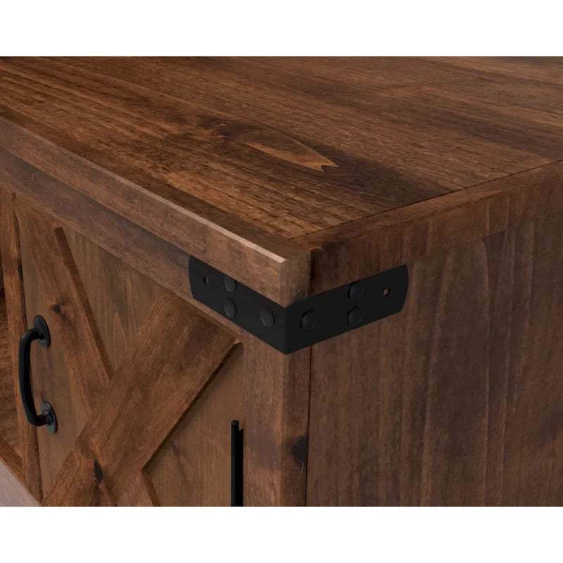 Table basse Bridgevine Home Farmhouse de 48 pouces, aucun assemblage requis, finition whisky vieilli