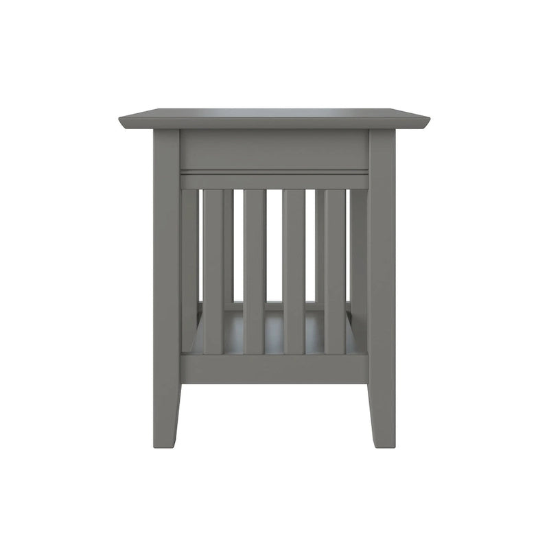 Table d'appoint Mission avec station de recharge USB grise