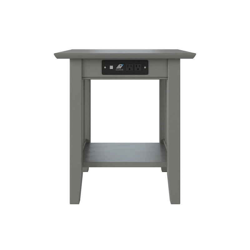 Table d'appoint Mission avec station de recharge USB grise