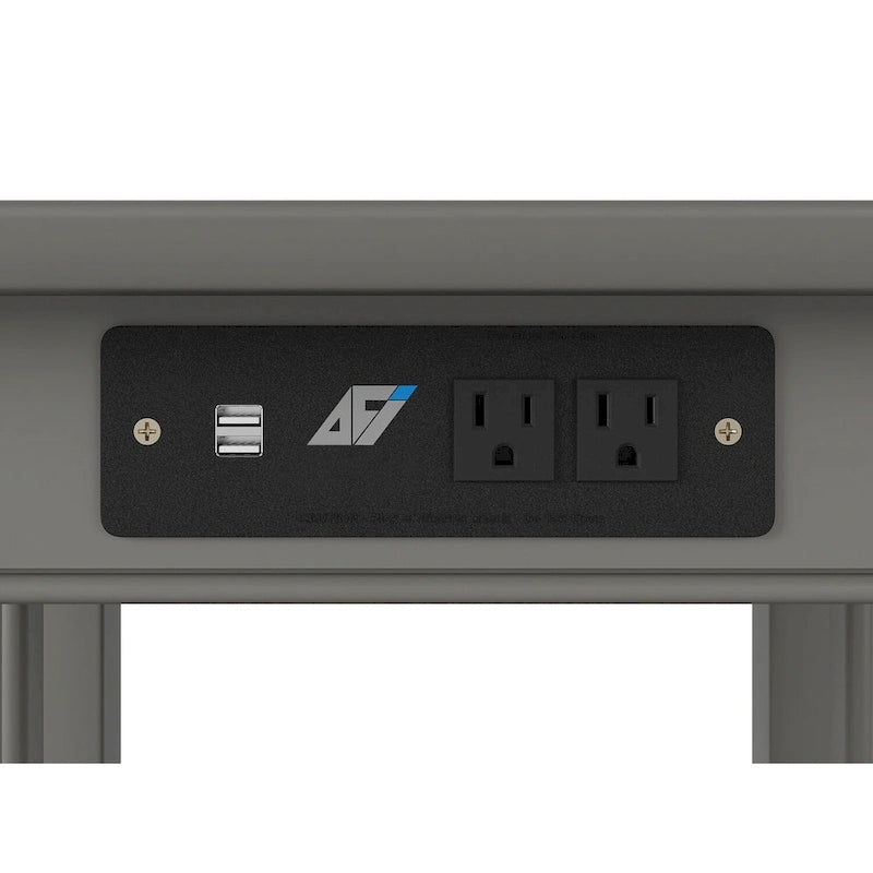 Table d'appoint Mission avec station de recharge USB grise