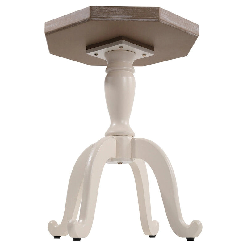 Table d'appoint octogonale avec plateau en bois massif de style rustique - 24,6 x 18,1 x 18,1