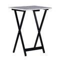 Ensemble de tables basses gigognes Meisel en similicuir marbre blanc