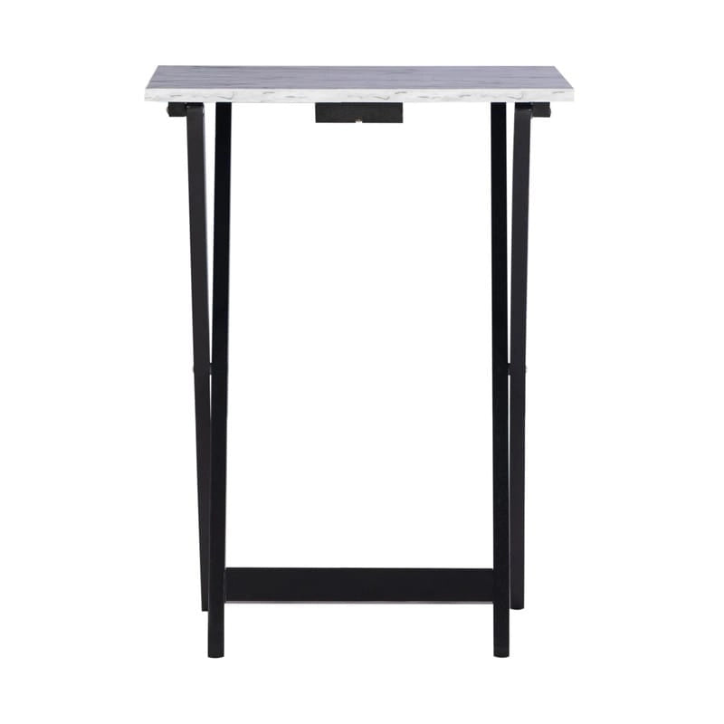 Ensemble de tables basses gigognes Meisel en similicuir marbre blanc