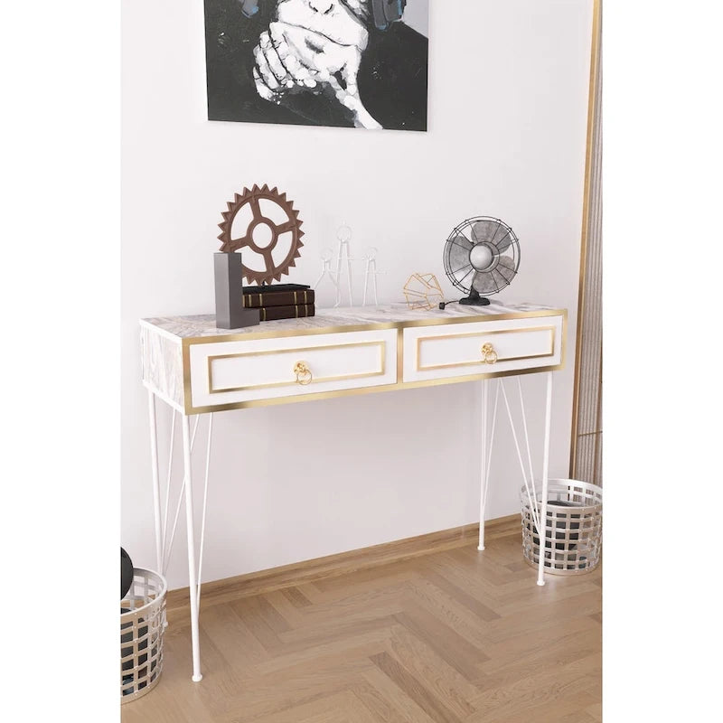 Console Ardeno à pieds métalliques