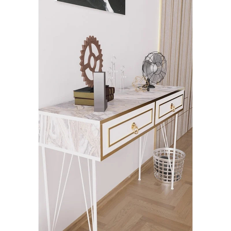 Console Ardeno à pieds métalliques