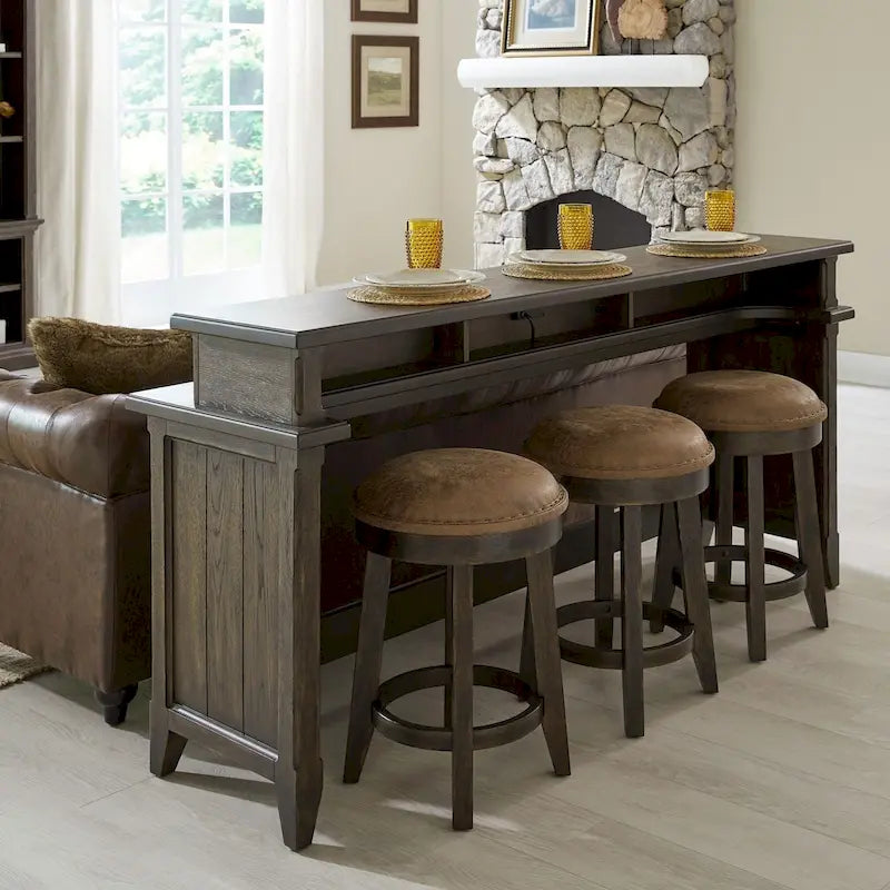 Ensemble de table console 4 pièces Paradise Valley marron selle