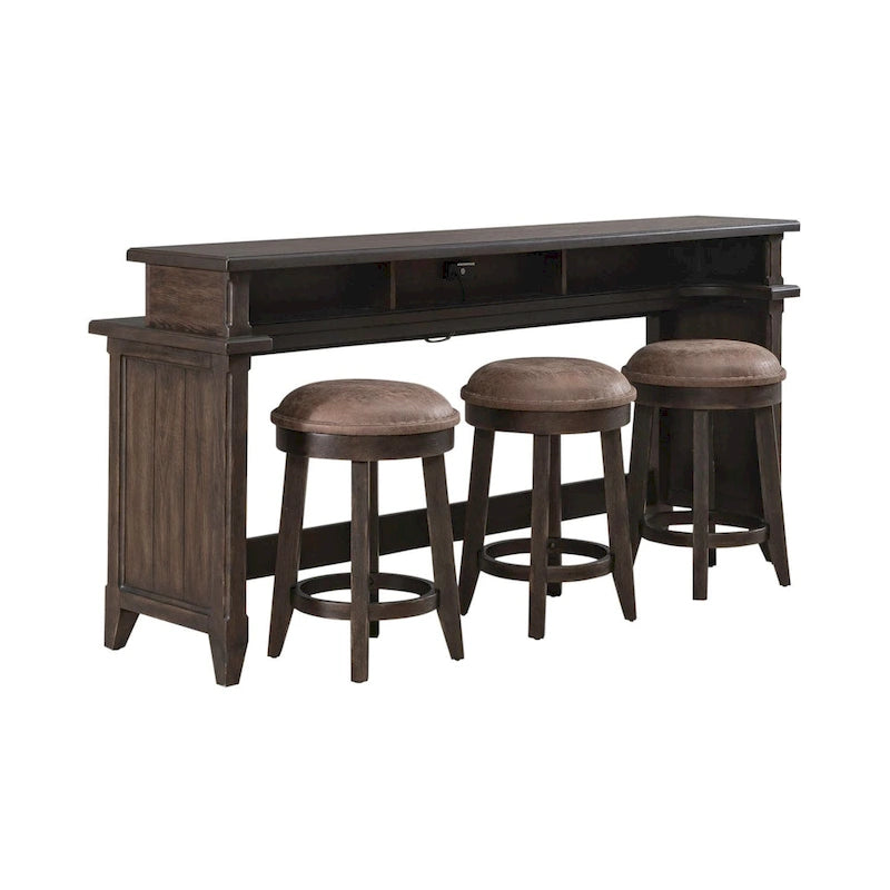 Ensemble de table console 4 pièces Paradise Valley marron selle