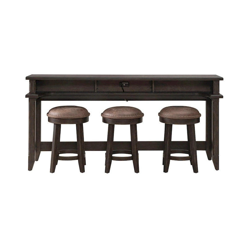 Ensemble de table console 4 pièces Paradise Valley marron selle